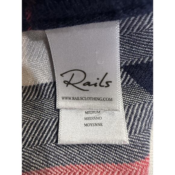 Rails Hunter Plaid Shirt Top Womens Sz M Plaid $188 Western Rustic Outdoor Rayon - Picture 5 of 11